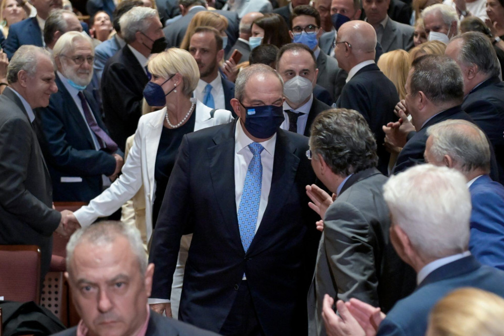 Γκλέτσος, Ραχήλ Μακρή και Αντώναρος στην ομιλία Καραμανλή
