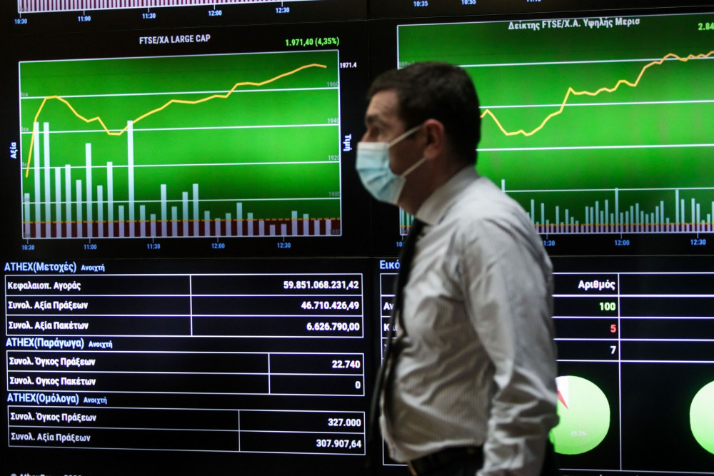 Χρηματιστήριο: πάνω από τις 1.300 μονάδες βάσης ο δείκτης