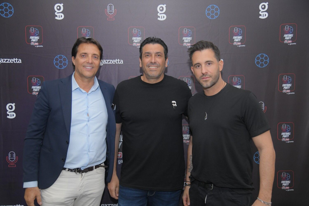 Χάρης Κοπιτσής και Γιώργος Λιβάνης στο pre-game show του Πάμε Στοίχημα Football Party by Gazzetta