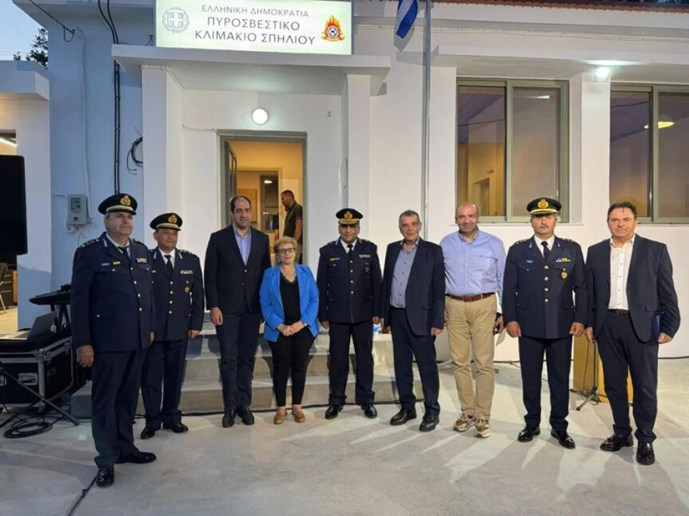 Ρέθυμνο: Εγκαινίασε το αναβαθμισμένο Πυροσβεστικό Κλιμάκιο Σπηλίου ο Γιάννης Κεφαλογιάννης