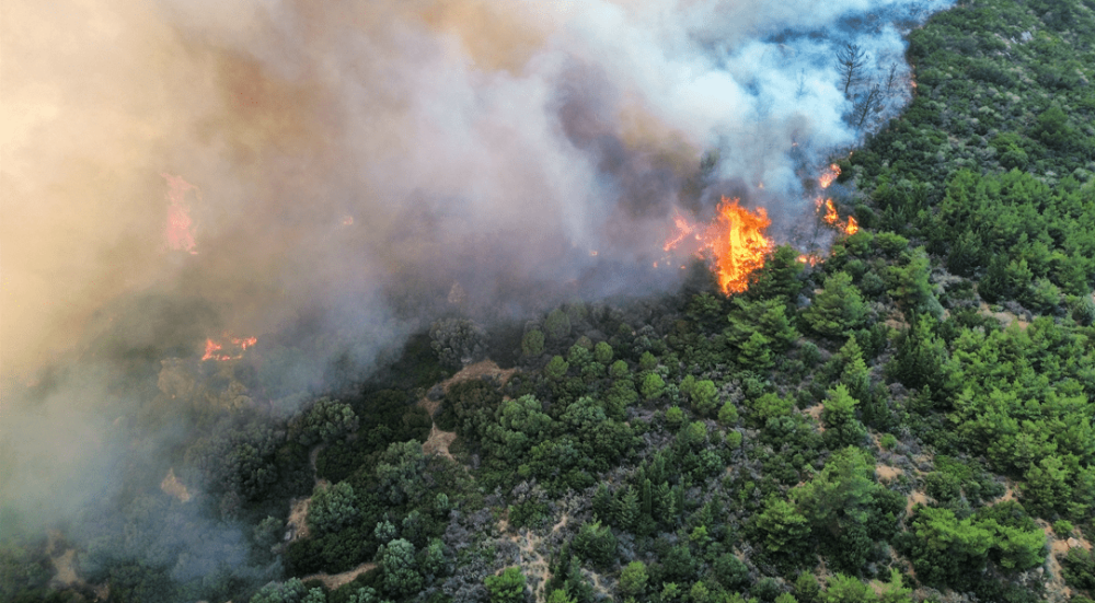 Νέα εστία φωτιάς κοντά στη Σμύρνη ενισχύεται από σφοδρούς ανέμους