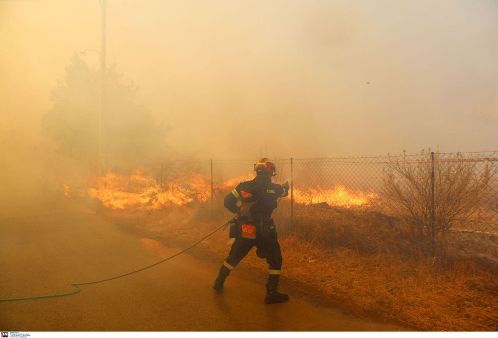 Ελέγχθηκε η φωτιά στη Νέα Πέραμο Αττικής
