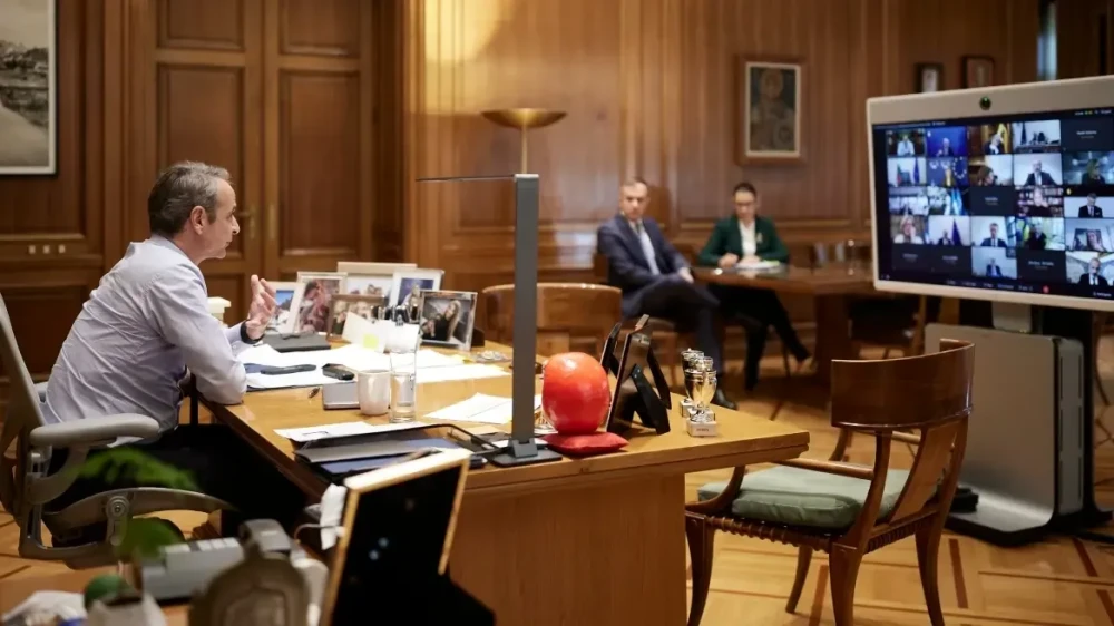 Μητσοτάκης: συμμετείχε σε τηλεδιάσκεψη με τους ηγέτες του ΕΛΚ για την Ουκρανία
