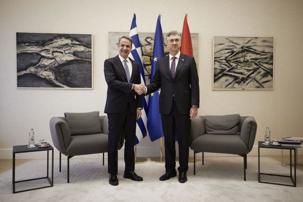 Συνάντηση Κυριάκου Μητσοτάκη με τον πρωθυπουργό της Κροατίας στο Ζάγκρεμπ