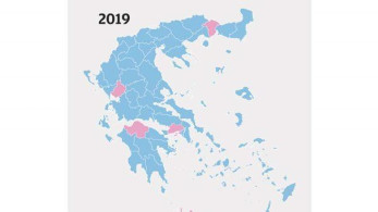 «Μπλε» 51 περιφέρειες από τις 59