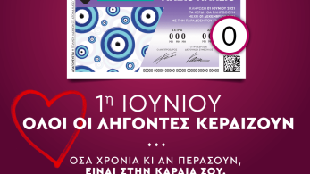 Λαϊκό Λαχείο: «Όλοι οι λήγοντες κερδίζουν» την Τρίτη 1η Ιουνίου –  Σίγουρα κέρδη 5 ευρώ για κάθε πεντάδα