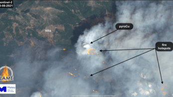 Εθνικό Αστεροσκοπείο Αθηνών-meteo.gr: Η “έκρηξη” της δασικής πυρκαγιάς στα Βίλια