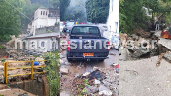 Ρεκόρ βροχής στη Ζαγορά Πηλίου -Χείμαρρος παρέσυρε ολόκληρο σπίτι στην Εύβοια