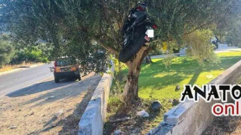 Κρήτη: Απίστευτο τροχαίο ατύχημα -μηχανή “καρφώθηκε” σε ελιά