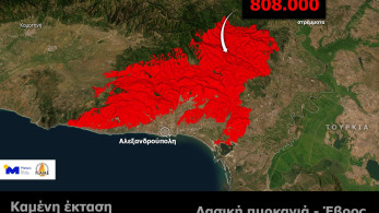 Έβρος: 808.000 τα καμένα στρέμματα - Δορυφορική απεικόνιση