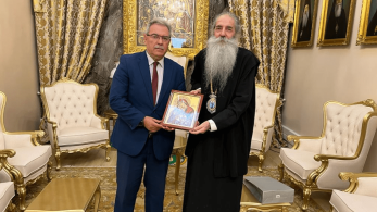 Επίσκεψη του υποψηφίου δημάρχου Καλαβρύτων Θανάση Κανελλόπουλου στον μητροπολίτη Πειραιώς Σεραφείμ