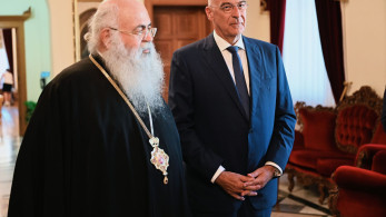 Συνάντηση Δένδια με τον αρχιεπίσκοπο Νέας Ιουστινιανής και πάσης Κύπρου στη Λευκωσία