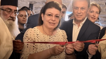 Λίνα Μενδώνη: στα εγκαίνια της ανακαινισμένης Μεγάλης Παναγίας στη Σαμαρίνα Γρεβενών