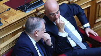 Δένδιας και Θεοδωρικάκος στην τελετή υπογραφής σύμβασης για το αμυντικό πρόγραμμα «Θώραξ»