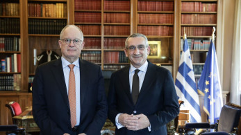 Συνάντηση του Κωνσταντίνου Τασούλα με τον περιφερειάρχη Νοτίου Αιγαίου και πρόεδρο της ΕΝΠΕ Γιώργο Χατζημάρκο