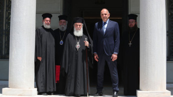 Ο Γιώργος Γεραπετρίτης συναντήθηκε με τον πατριάρχη Ιερουσαλήμ και πάσης Παλαιστίνης Θεόφιλο Γ' (photos)